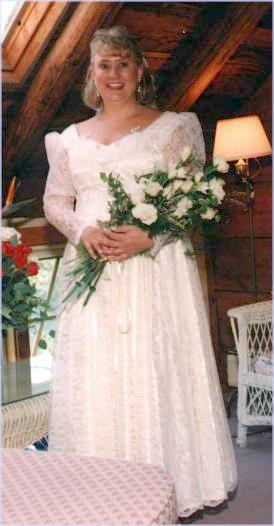 On her wedding day, September 1994